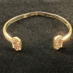 Kendra Scott Gold Tone‎ Druzy Cuff Bracelet Stackable Bangle